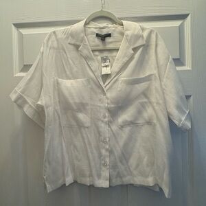 NWT Cropped Button Down Shirt